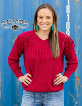 Load image into Gallery viewer, Vaquera Vibes Sweater in Wine