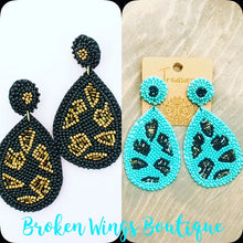 Load image into Gallery viewer, Leopard Bead Teardrop Earrings {In 2 Colors}
