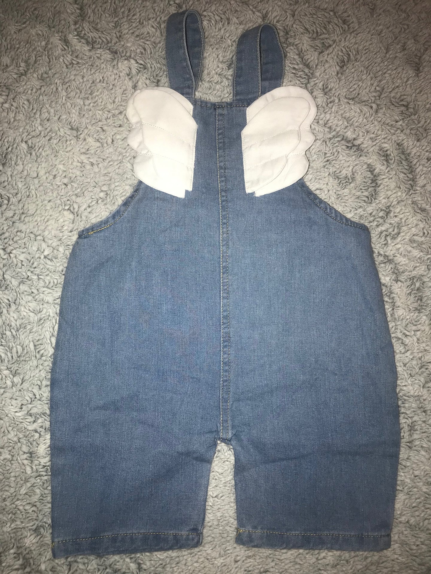 Toddler Girl Wings Denim Overalls
