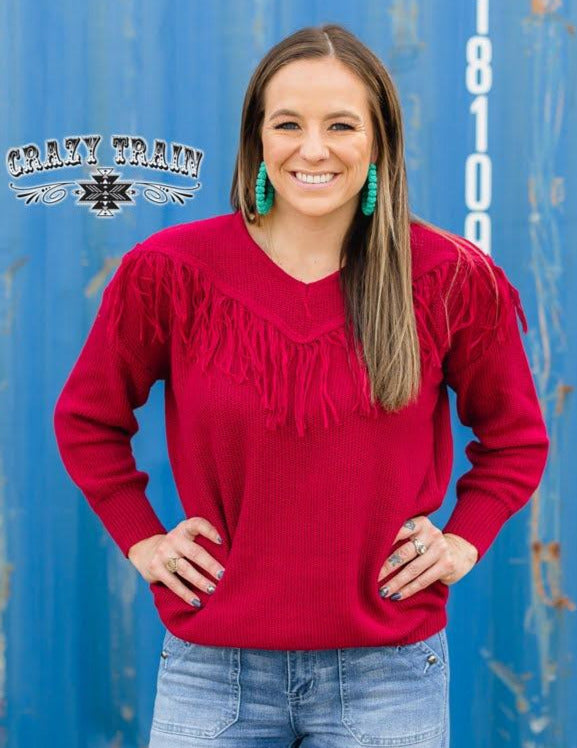Vaquera Vibes Sweater in Wine