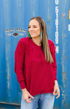 Load image into Gallery viewer, Vaquera Vibes Sweater in Wine
