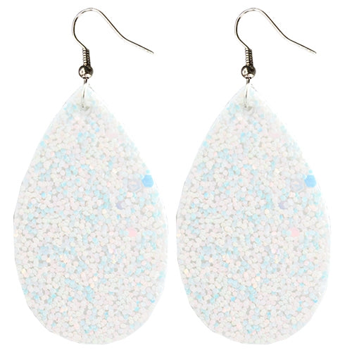WHITE GLITTER EARRINGS