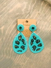 Load image into Gallery viewer, Leopard Bead Teardrop Earrings {In 2 Colors}

