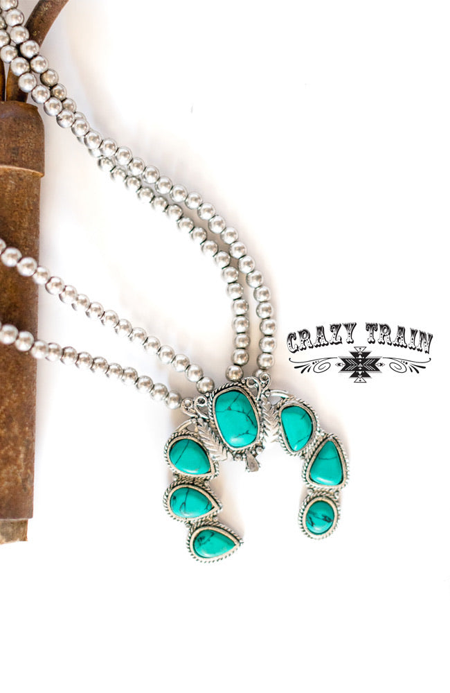 DOUBLE TAKE NECKLACE ** TURQ