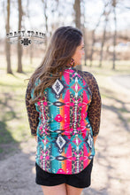 Load image into Gallery viewer, MESH LEOPARD SLEEVES TOP
