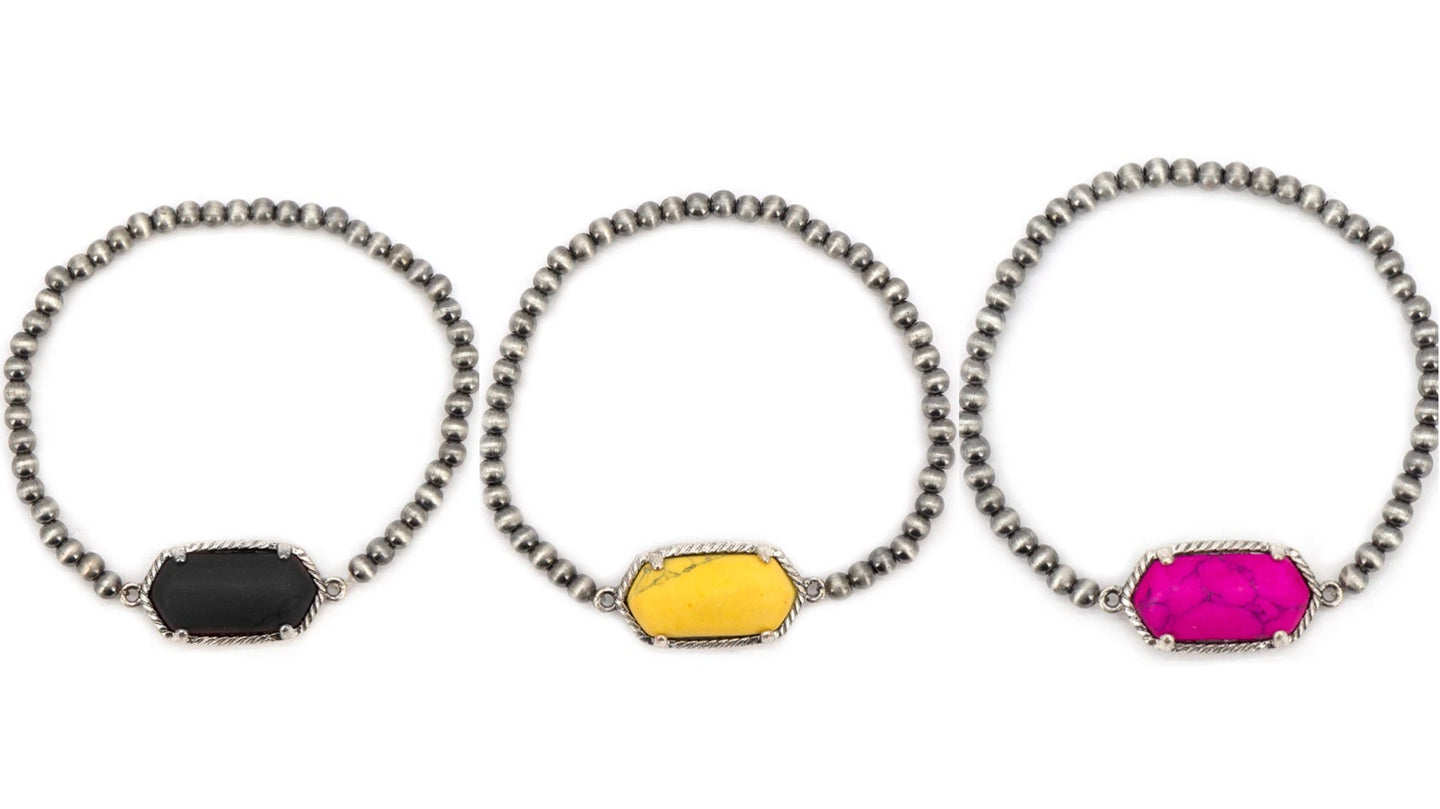 HEXAGON STONE BRACELET