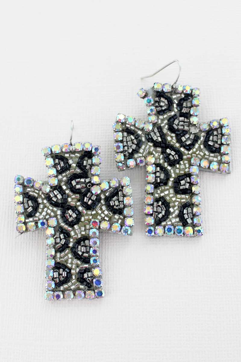 CROSS LEOPARD SPARKLER EARRINGS