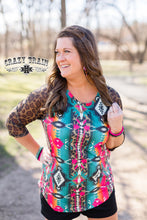 Load image into Gallery viewer, MESH LEOPARD SLEEVES TOP
