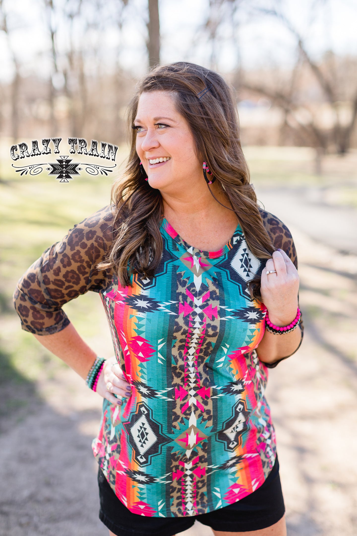 MESH LEOPARD SLEEVES TOP