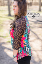Load image into Gallery viewer, MESH LEOPARD SLEEVES TOP
